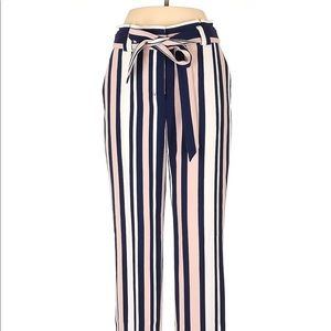 Express Navy Blue and pink striped pants